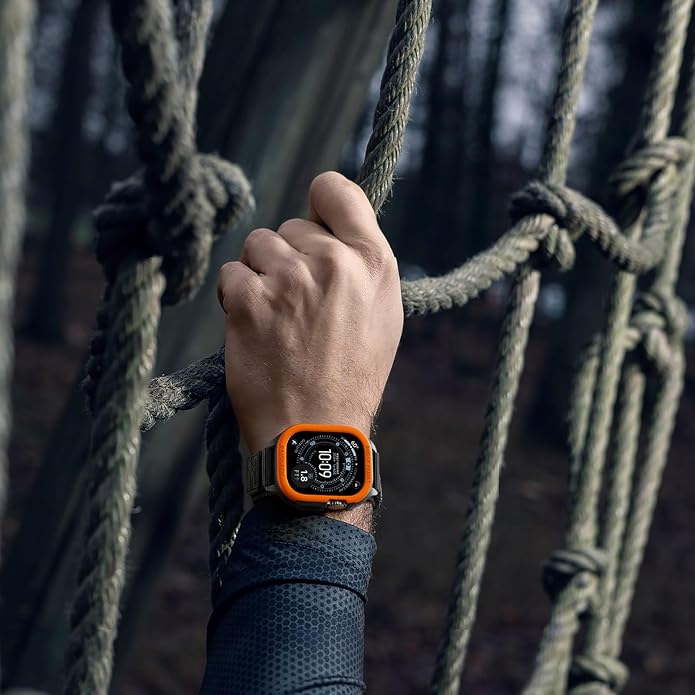 Bandletic Rugged Case with Band Compatible with Apple Watch 49mm(Ultra 3/2/1),46mm(Series 11/10), 45mm(Seriess 9/8/7),44mm(SE3/SE2/SE/6/5/4), Protective Cover Sport Accessories for iWatch Men
