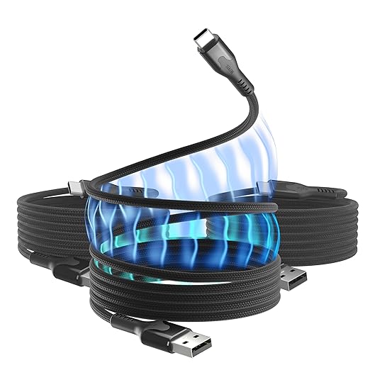 Statik MagStack USB to USB C Cable, Clutter-Free Magnetic Charging Cable, A to Type C Charger Fast Charging Phone Charger Cord, Compatible with iPhone, iPad & Android, 27W 6FT, 3-Pack