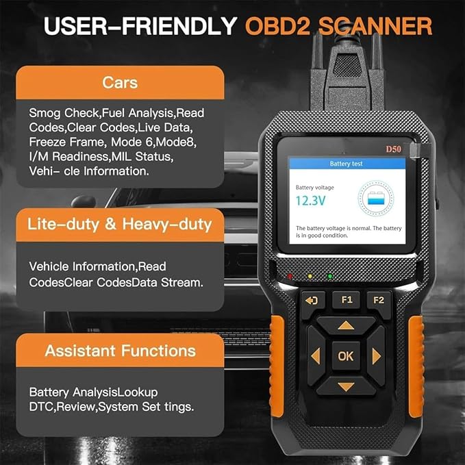 NC601 12V 24V Gasoline And Diesel OBD2 Code Scanner Engine Service Tool Read Data And Remove Truck Fault Decoder Diagnostics