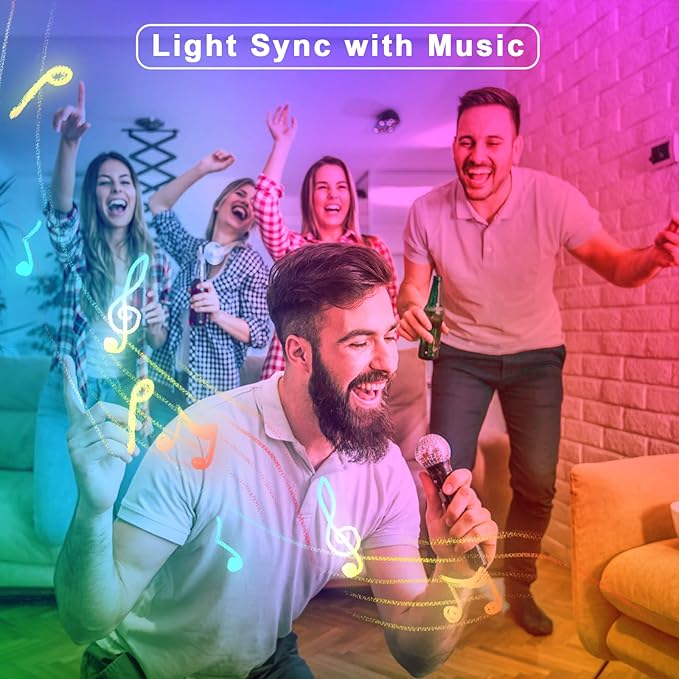 Tatazone RGBWW Bluetooth LED Strip Lights, 16.4FT Tunable White 3000K to 6500K+RGB Led Light Strips, Music Sync Color Changing Indoor LED Rope Lights with App and Remote for Cabinet, Bedroom, TV