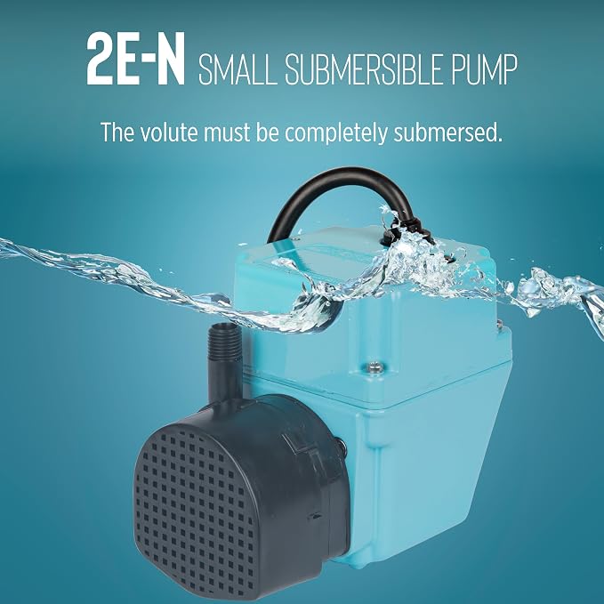 Little Giant 2E-N 300 GPH 115-Volt Manual Oil Filled Submersible Aluminum Direct Drive Submersible Pump, Blue, 502103