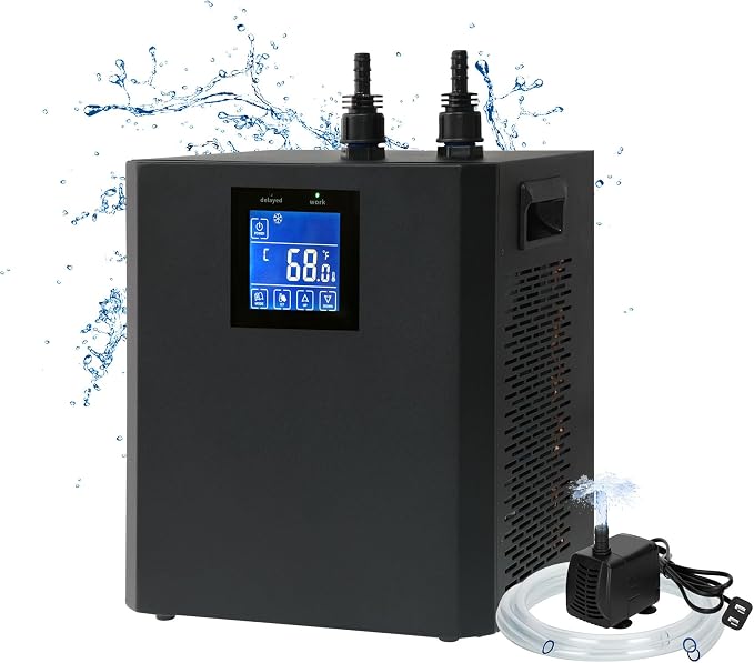 Aquarium Chiller 79 Gal, 1/3 HP Water Chiller Machine, Hydroponic Cooling System, Fish Tank Chiller with Upgraded LED Display, for Axolotl Jellyfish