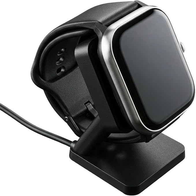 Spade & Co Health Smartwatch 4 Bundle with Charging Dock – Heart Rate, Sleep & SpO2 Monitor, Pedometer, 10+ Day Battery, Answer/Make Calls, IP68 Waterproof, iOS & Android – Black