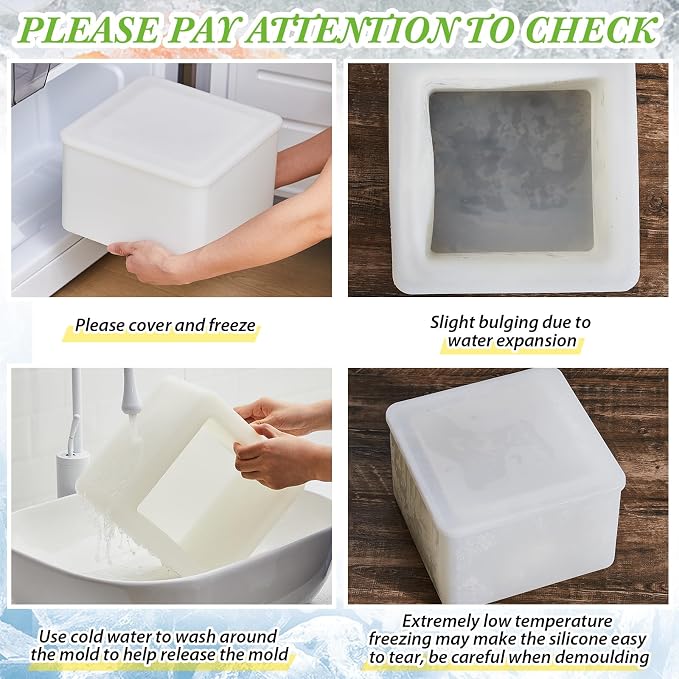 Didaey 4 Pcs Ice Mold Wine Chiller Ice Bottle Chiller Ice Container Mold Ice Silicone Mold Champagne Bucket with Draining Rack for Decorations Centerpiece
