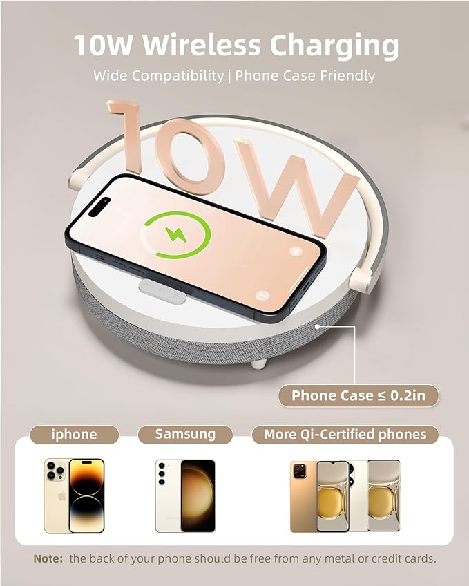 EZVALO Gifts for Women, 4-in-1 Bedside Lamp with Bluetooth Speaker, Dimmable Night Light, Charging Station and Phone Holder, Birthday Gifts for Mom, Daughter, Wife and Friends