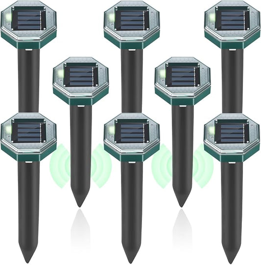 Mole Repellent Solar Powered - Ultrasonic Mole Repeller, Snake Repellent for Yard, Groundhog Skunk Vole Gopher Repellent for Lawn Yard Garden
