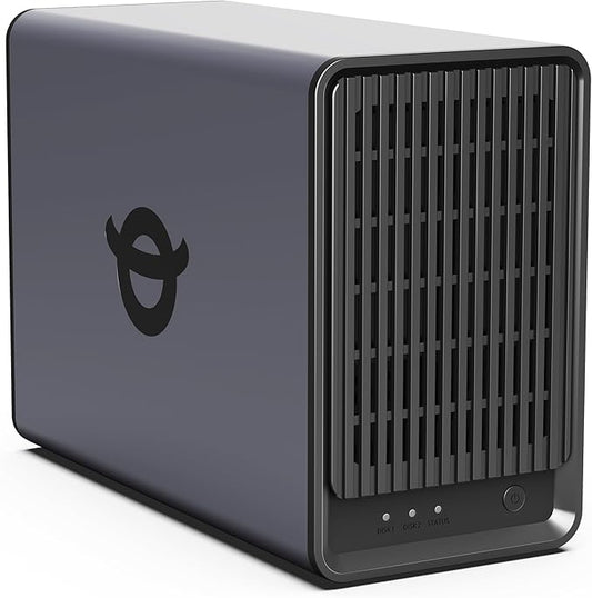 Yxk Zero1 2-Bay Desktop NAS, Beginner-Ready Silent Home NAS Storage 2.5GbE, Maximum 60TB Capacity (Diskless), Private Security & Remote Access, 4GB RAM, 4K HDMI, Network Attached Storage