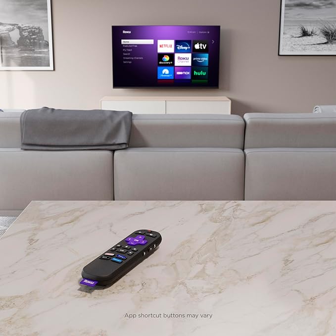 Roku Voice Remote | Replacement TV Remote Control with Voice Control, Simple Setup, & Pre-Set App Shortcuts - Compatible with Roku TV, Players, & Audio Devices | Voice Control, Simple Setup, Pre-Set App Shortcuts, Compatible with Roku TV, Players, & Au...