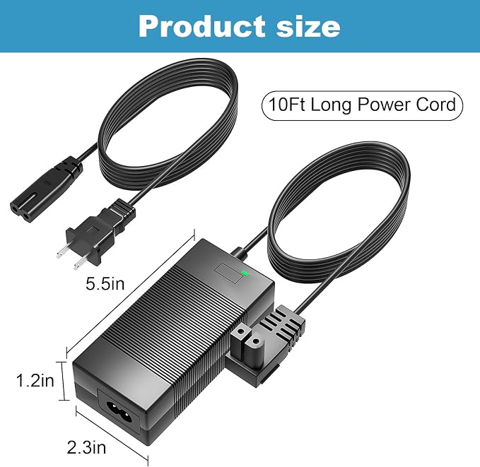 26V Charger for Seauto Crab CR and Zyerch SAT30 Robotic Pool Cleaner Compatible with 21.6V Battery Pool Cleaner Power Adapter Cord