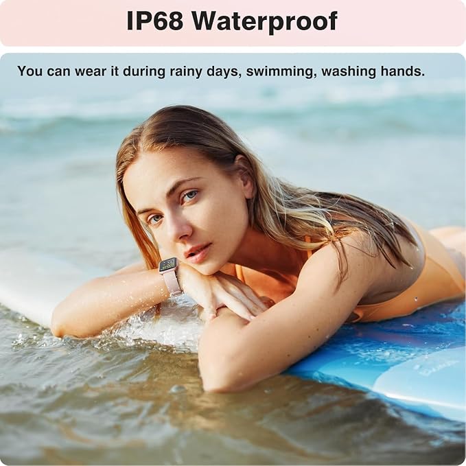 Fitpolo Smart Watches for Women Android iPhone, 1.8'' HD Women Smartwatch with Alexa Built-in, Bluetooth Calls, IP68 Waterproof, 7 Days Battery, Heart Rate/Sleep/SpO2 Monitor, 110 Sports Mode