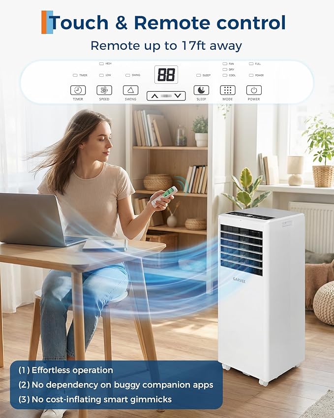 Garvee 8000 BTU Portable Air Conditioners for 350 SqFt. Ceer 6.2