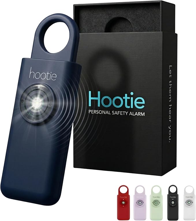 HOOTIE Personal Safety Alarm for Women, Men and Kids — 130dB Personal Alarm Keychain, Pull Pin Safety Alarm Keychain with Strobe Light, Self-Defense Alarm for Campus, Travel and Running — Navy