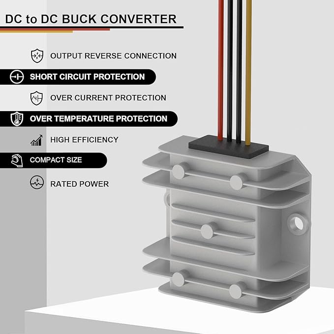 DROK Waterproof DC to DC Buck Converter - Step Down Converter 11-90V to 5V 6A Voltage Regulator, 12V 24V 36V 48V 60V 72V Power Supply