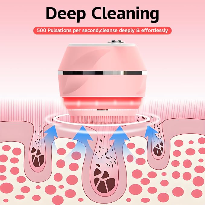 2Pack Face Cleansing Brush Pink and Blue, Waterproof Silicone Facial Cleansing Brush for Women and Men