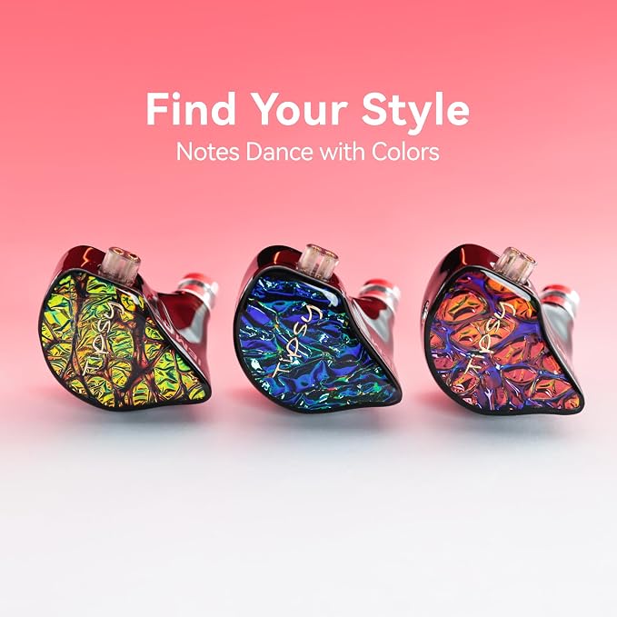 Tipsy M1 IEM, Bamboo Fiber Diaphragm in-Ear Monitor, Warm, Lively Bass & Vocals, 36dB Noise Isolation, Resin Shell, Detachable 0.78mm 2‑Pin Cable (No Mic, Red)