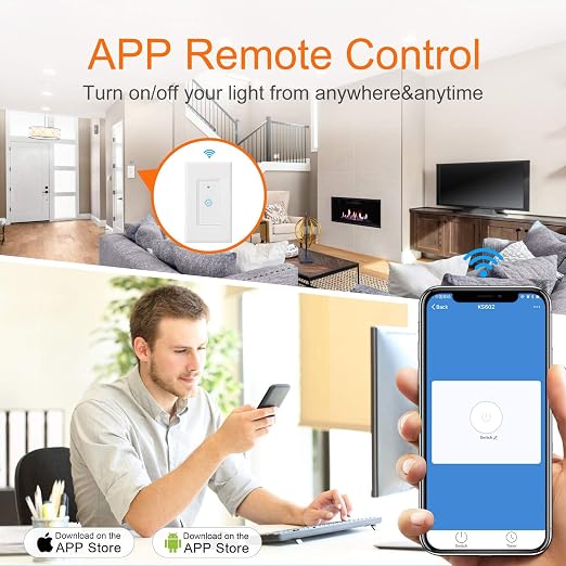 Smart Switch, Smart Light Switch, Single-Pole, No Hub Required, Neutral Wire Required, 1-Pack