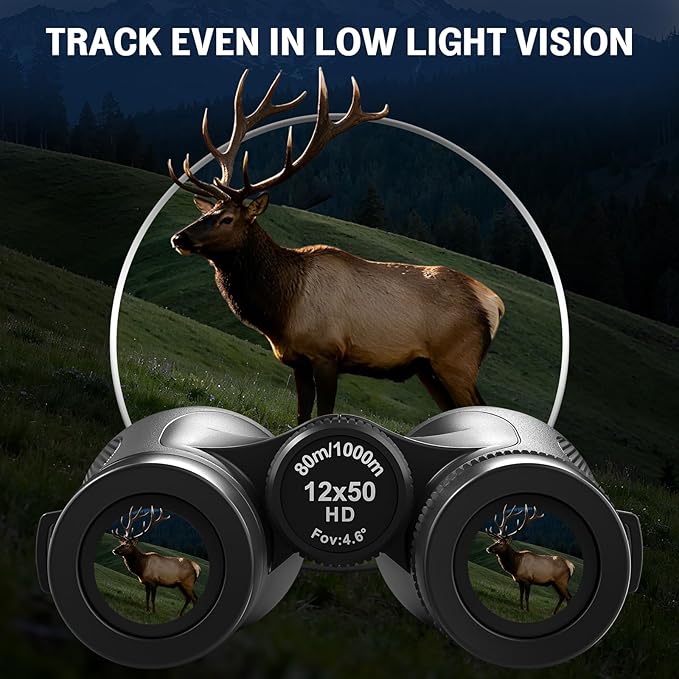 Occer 12x50 Binoculars for Adults High Powered IPX7 Waterproof - Fogproof Shockproof UHD Binoculars, Rubber Armor Binocular for Hunting, Bird Watching, Cruise Ship