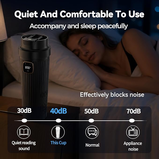 12V Intelligent Cooling, Heating and Constant Temperature Cup, 350ml Touch Screen Mug, 42°F-176°F Adjustable Heating & Fast Cooling, Keep Drinks Hot or Cold-for Car, Office, Home & Travel