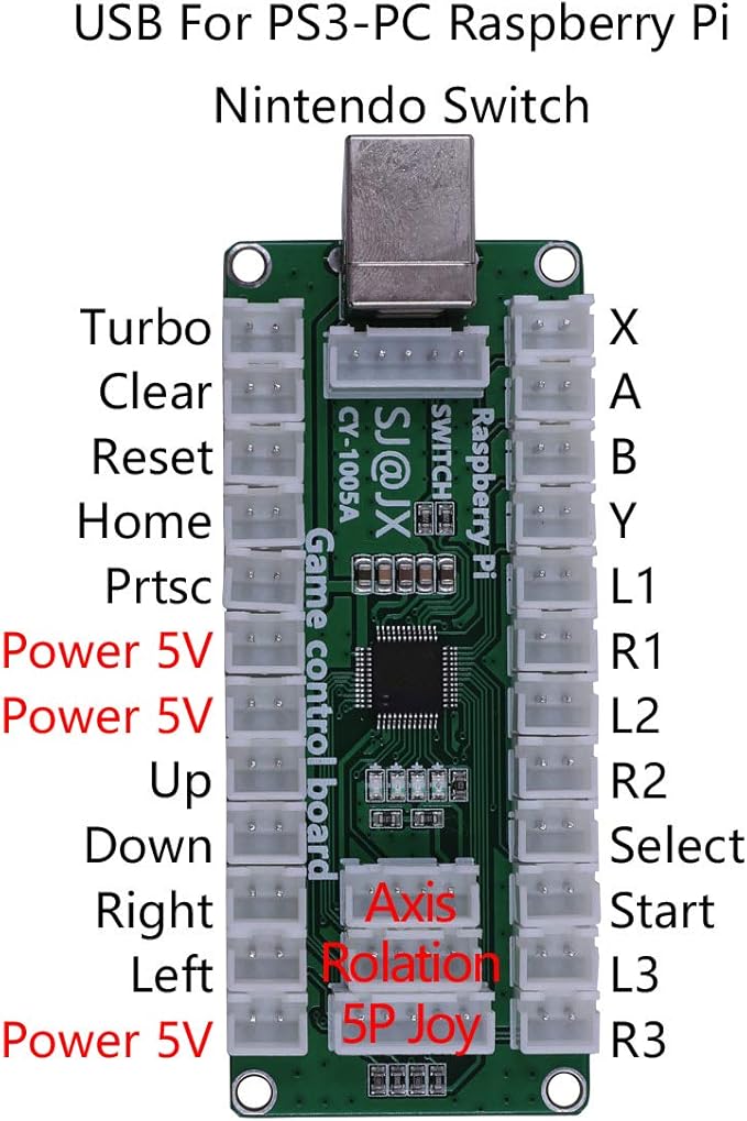Arcade Game Controller USB Encoder Board Gamepad LED Microswitch Button Analog Joystick Flying Stick for Nintendo Switch PC PS3 Retropie Raspberry Pi