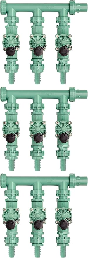 Orbit 91207 3-Valve Preassembled Sprinkler Manifold for Poly Pipe (Pack of 3)