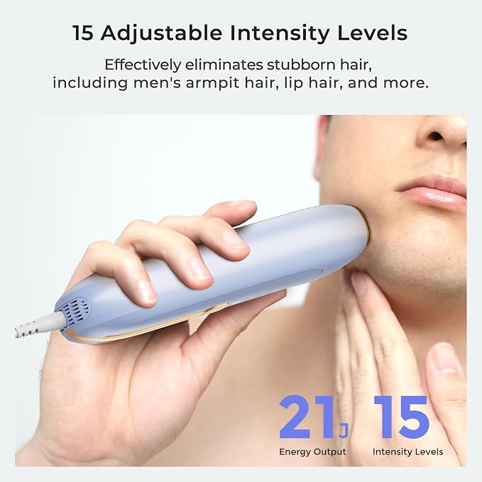Laser Hair Removal, IPL Laser Hair Removal Device for Women & Men, Home 41°FSapphire Ice-Cooling, Nearly Painless, Safe and Long-Lasting Hair Removal for Full Body & Face, 999,999+flashes