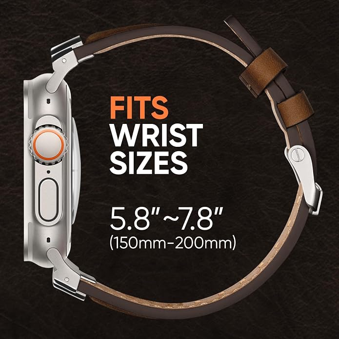 Suitisbest Leather Band Compatible for Apple Watch Ultra Band 49mm 46mm 45mm 44mm 42mm 41mm 40mm, Genuine Leather Replacement Strap for iWatch series 11 10 9 8 7 6 5 4 3 2 1, SE 3 2 1, Ultra 3 2 1