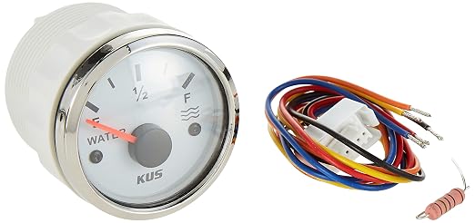 KUS CPWR-WS, 240-33 Ohm, Electric Water Level Gauge, 12V / 24V, 2" (52mm) with Backlight