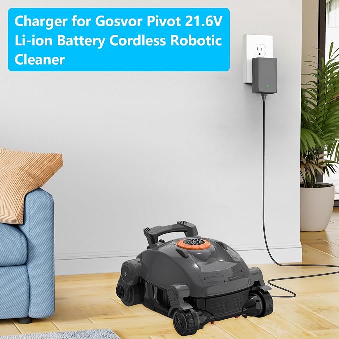25.2V Charger for Gosvor Robotic Pool Cleaner ONLY Compatible with Gosvor Pivot 21.6V Li-ion Battery Robotic Pool Cleaner Power Cord Charger