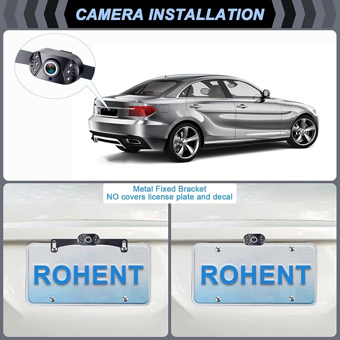 HD 1080P Backup Camera for Cars - Night Vision, 170° Wide Angle, Waterproof, Easy Installation, Clear Image for Trucks, SUVs, Vans, Sedans - Enhanced Parking Safety