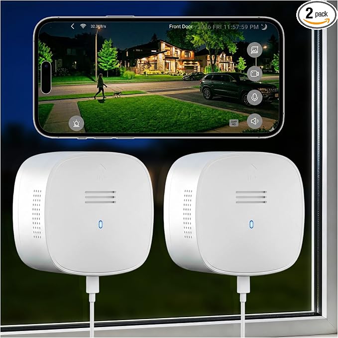 3K No Drill Window Camera, 2Pack Indoor Window Security Cameras with Color Night Vision for Home Security, 2.4G&5G WiFi, Motion Detection, Work w/Alexa&Google Assistant, Anti-Glare, Anti-Reflection B1