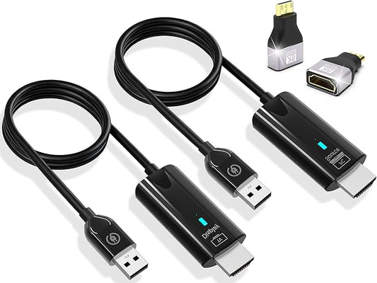 2026 Upgrade Wireless HDMI Transmitter and Receiver 328FT/100M, 4K Decode 1080P@60Hz Ultra HD Extender Kit Display Adapter, Plug & Play 5G+2.4G for Video/Audio to Monitor from TV Box/Laptop/Projector