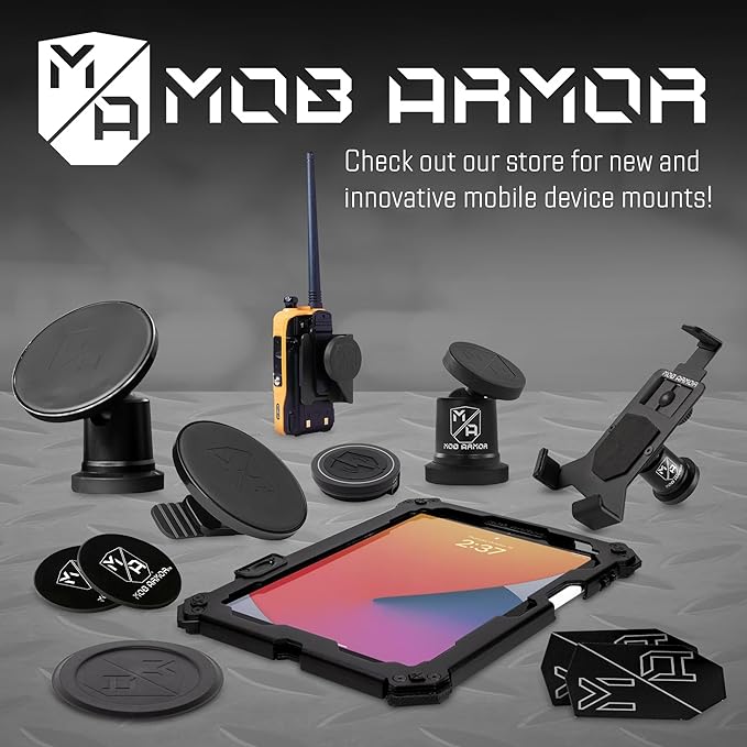 Mob Armor MobNetic Maxx MS - MagSafe Compatible Car Phone Mount w/ 90º Tilt, 360º Rotation & Durable Aluminum Build, Magnetic Holder for iPhone & Android Devices, USA Assembled - Orange Chrome