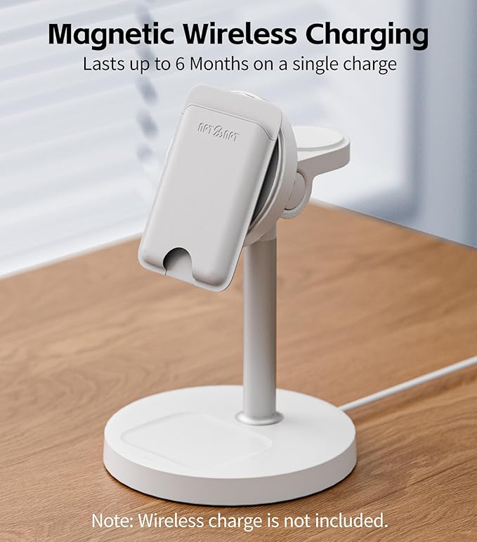 for MagSafe Wallet with Find My Tracking, Ultra-Slim, 3-Card RFID Holder, Strong Magnetic Wallet for iPhone 17/16/15/14/13/12 Pro Max Air Plus, Wireless Charging, White