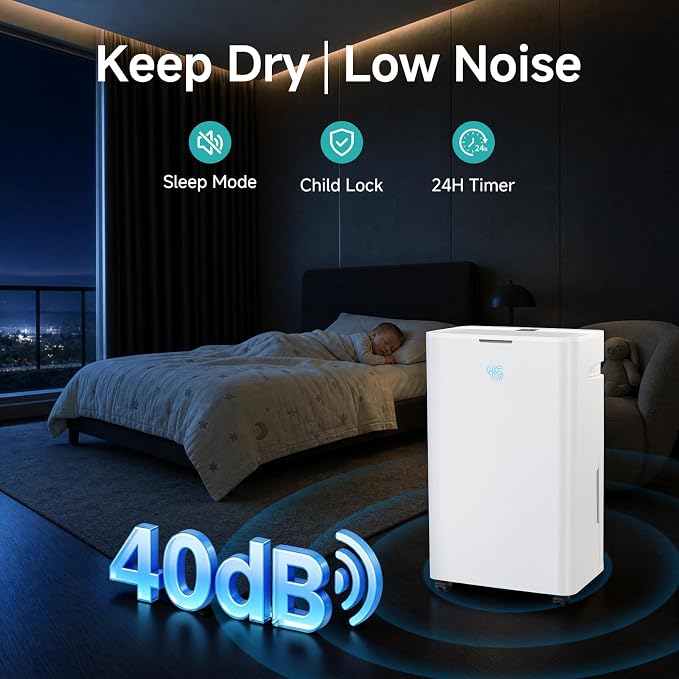 Dehumidifier, Max 80 Pint Dehumidifier for Basement, Up to 4500 Sq.Ft with Drain Hose,Humidity Control and Auto Shut-off,Quiet Smart Compressor for Home, Bathroom, Garage and Large Rooms