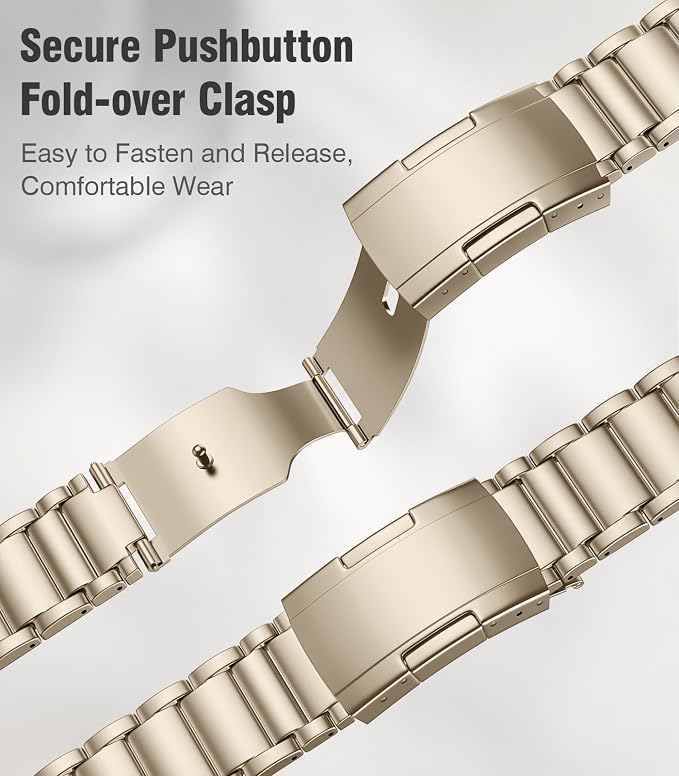 Titanium Band Replacement Compatible with Apple Watch Band Ultra 3 Ultra 2/Ultra 49mm,iWatch Series 11/10 46mm,9/8/7 45mm,SE3/SE2/SE/6/5/4 44mm,3/2/1 42mm, Titanium Watch Band, Champagne Gold