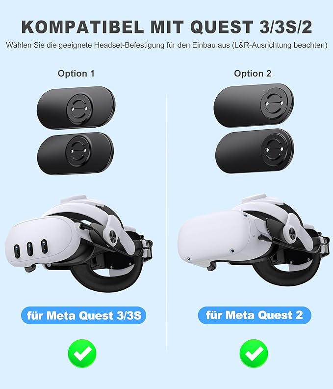 DXKK Head Strap for Meta Quest 3/3s/2 with 15000mAh Battery & Charger Dock- Extended 8H and Balanced, Double Adjustment Dials, Enhanced Comfort VR Headset Strap