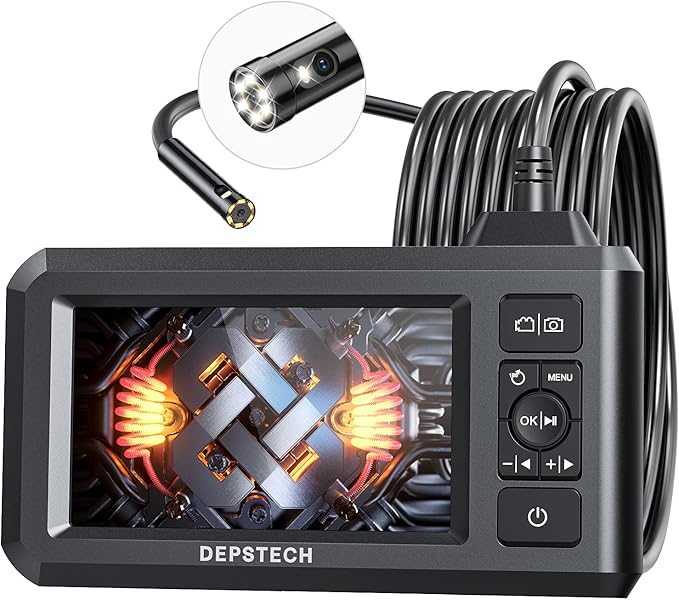 DEPSTECH Inspection Endoscope Camera with Light: Dual Lens 1080P Borescope with 4.3" IPS Screen & 16.5FT Snake Cable, Industrial Waterproof Video Automotive Tools for Sewer, HVAC, Plumbing, Mechanic