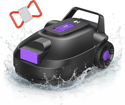 Robotic Pool Cleaner with Dual-Drive Motors,180Min Runtime, Powerful Pool Vacuum for Above-Ground & Flat Poolsu p to 1076.39 sq.ft,Auto-Parking Design,Double Suction Port