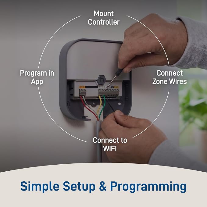Orbit B-hyve Indoor Smart Sprinkler Controller - 8-Zone - WiFi Irrigation Controller - App Controlled Irrigation with Weather Adjustment - Easy Installation Smart Home Ready Device - 57925