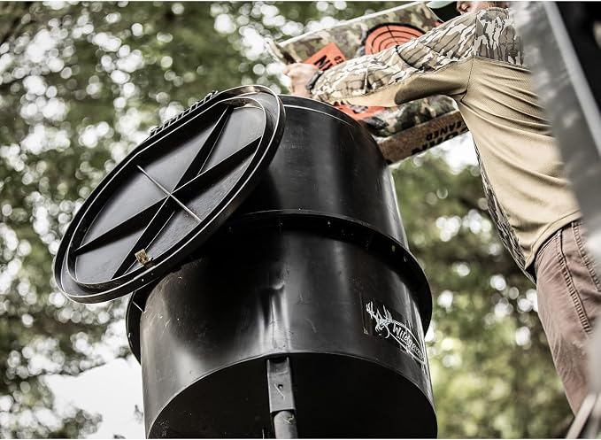 WILDGAME INNOVATIONS Quick-Set 270 lb Game Feeder with Digital Timer | Durable Tripod Corn/Pellet Hunting Feeder with 1-4 Available Feed Times & 30-feet Radius