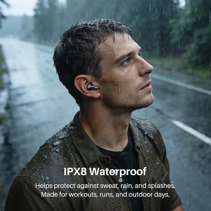TOZO Hybrid Active Noise Cancelling Wireless Earbuds with 6 Mics AI Clear Call Ear Buds 68H Playtime with LED Display 32 Preset EQs via APP Bluetooth 5.3 IPX8 Waterproof in Ear Headphones