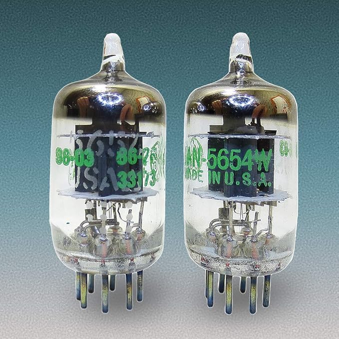 Tested/Matched Pair (2 Tubes) 7-Pin JAN 5654W Fully-Tested Vacuum Tubes - Upgrade for 6AK5 / 6J1 / 6J1P / EF95 - JAN 5654W Platinum Grade Pair