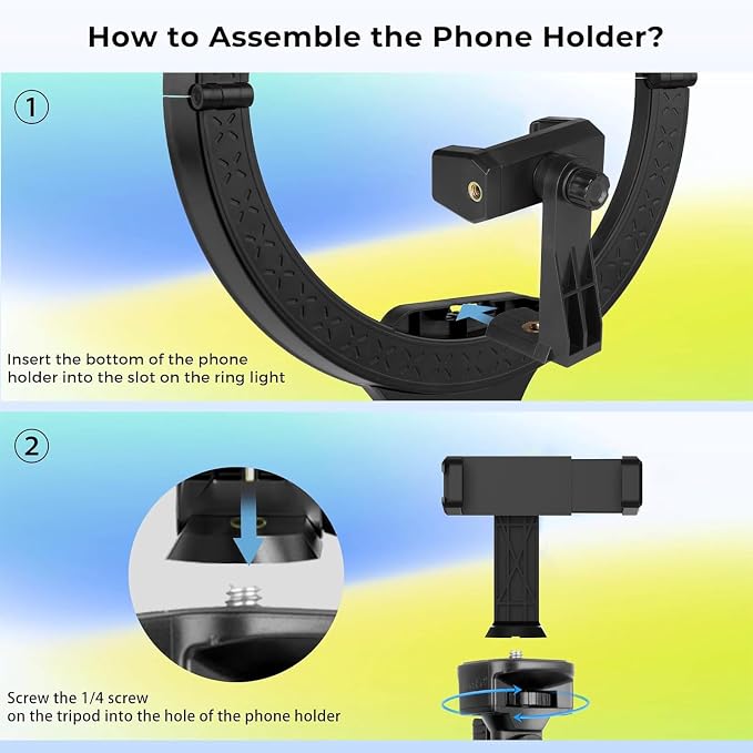 Aureday 14'' Selfie Ring Light with 62'' Tripod Stand and Phone Holder, Dimmable LED Phone Ringlight for Makeup/Video Recording/Photography, Circle Lighting for All Cell Phones&Lightweight Cameras