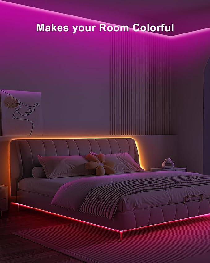 Tatazone 9.84ft Bluetooth RGB COB Led Strip Lights with Remote, Dimmable Smart App Led COB Light Strip, Color Changing Music Sync, Indoor RGB Led Lights Bedroom, Home Decor, Party