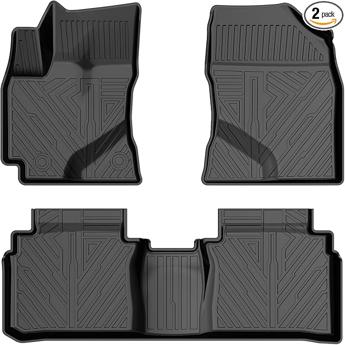 T TGBROS Floor Mats Custom Fit for 2014–2019 Toyota Corolla Sedan Accessories All Weather Protection TPE 2 Rows Floor Liners Set Non-Slip Black
