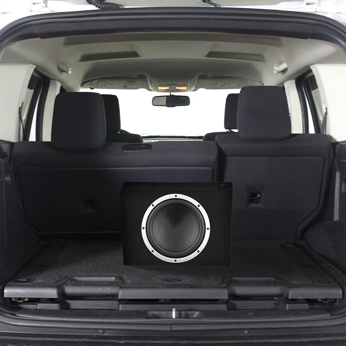 QPower Single 10-Inch Vented Subwoofer Box, Features 0.53 Cubic Feet of Airspace, Solid 5/8-Inch MDF Construction
