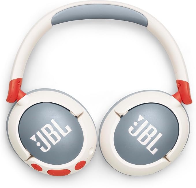 JBL Junior 470NC - Wireless Over-Ear Noise Cancelling Kids Headphones with JBL Safe Sound (<85dB), Fit for Kids, Parental Control with Customizable Volume & Playtime and 50Hr Battery Life (White)