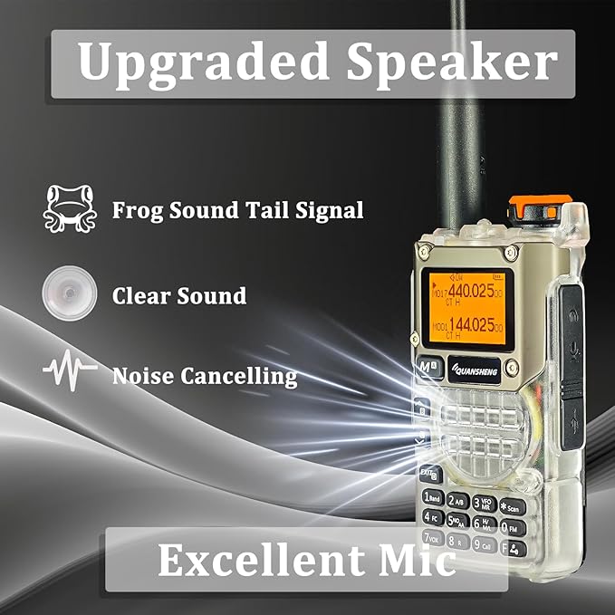 QUANSHENG 2 Pack UV-K5(8) Two Way Radio NOAA Weather Forecast AM FM Radio USB-C Charging Crystal
