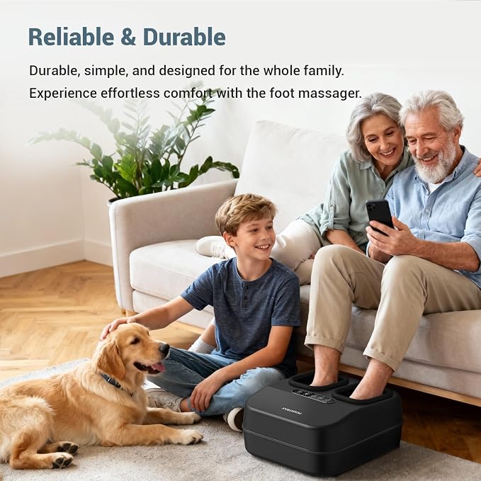 MOUNTRAX Foot Massager with Heating, Compression, Deep Shiatsu Kneading Electric for Plantar Fasciitis, Neuropathy, Improve Circulation and Pain Relief for Father and Mother's Day Gifts