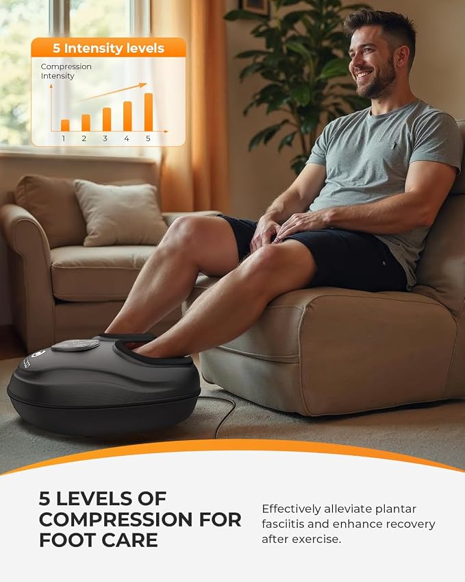 CooCoCo Upgraded Foot Massager with Heat, FSA Eligible Shiatsu Feet Massager for Plantar Fasciitis, Foot Warmer with Kneading, Rolling, Compression, Foot Massage Machine for Women Men Mom Dad